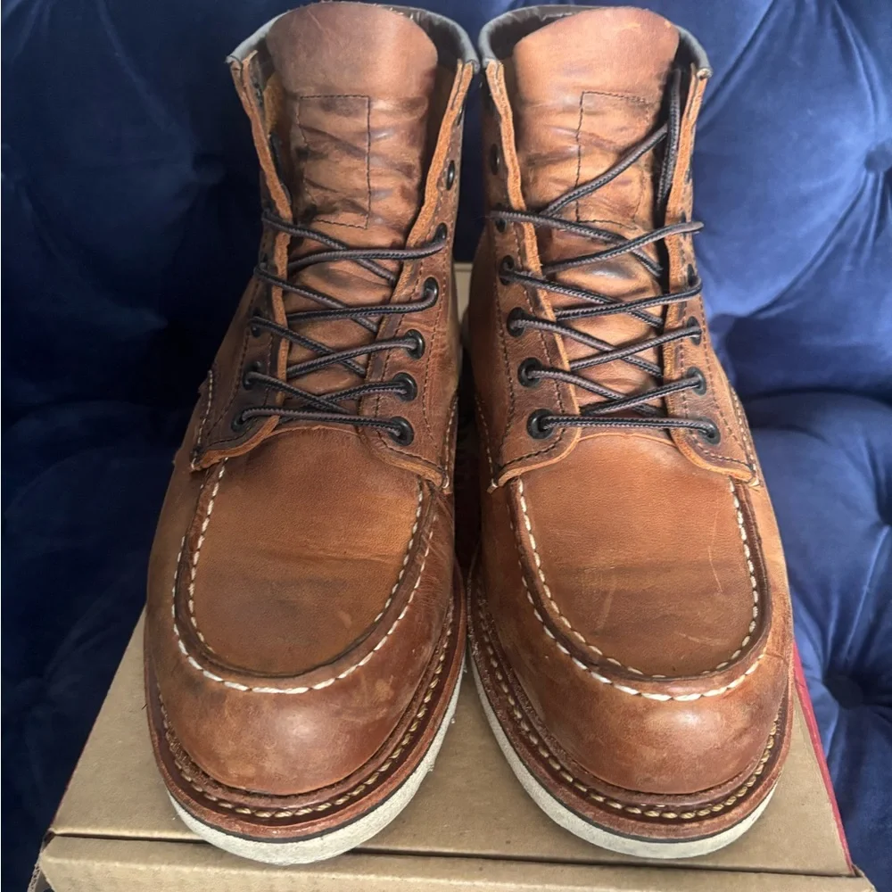 Red Wing Shoes Boots Leather Moc Toe Boots/Copper Rough & Tough